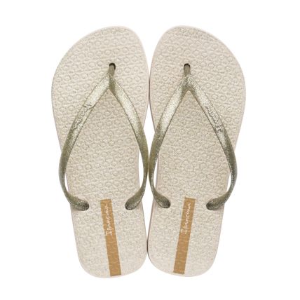 Chinelo Feminino Ipanema Glitter - 26481 - Bege/ouro Glitter Prata - Atacado