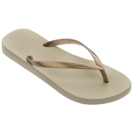 Chinelo Feminino Ipanema Clássica Fine 26603 - Bege/ouro - Atacado