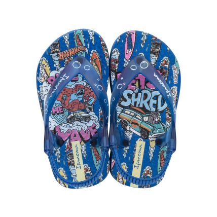 Chinelo Baby Ipanema Hot Wheels 26071 - Azul/azul/laranja - Atacado