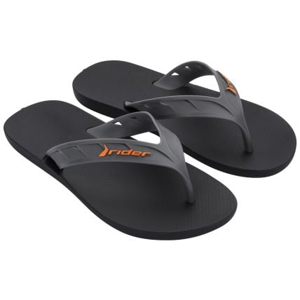 Chinelo Masculino Rider Street 11573 - Preto/cinza/laranja (Ae963) - Atacado