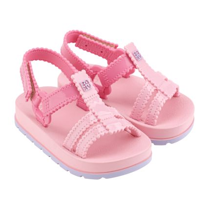 Sandália Baby Zaxynina Conectadinha 18641 - Rosa Medio/rosa Escuro - Atacado