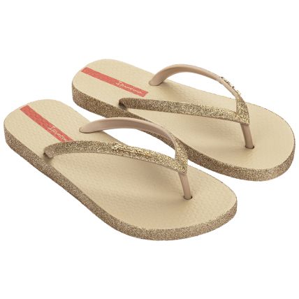 Chinelo Feminino Ipanema Maxi Glow 27000 - Bege/ouro - Atacado