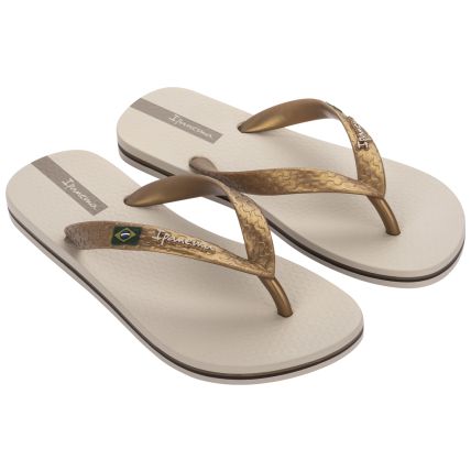 Chinelo Feminino Ipanema Brasil 27040 - Bege/ouro (Aj565) - Atacado