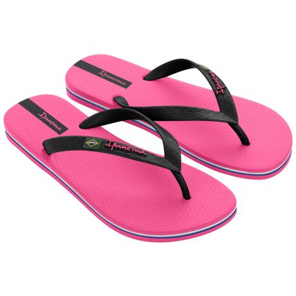 Chinelo Feminino Ipanema Brasil 27040 - Rosa/preto (Aj566) - Atacado