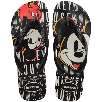 Chinelo Havaianas Top Disney  - Branco/preto/preto (3471) - Atacado