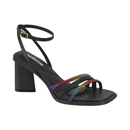 Sandália Feminina Moleca 5477.102.25229 - Preto/preto Multi Color (89367) - Atacado