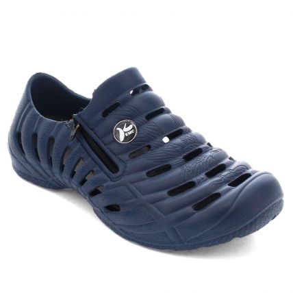 Sapato Feminino Kemo Ziper - Azul Marinho/preto - Atacado