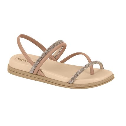 Sandália Feminina Beira Rio 8513.100.26467 - Nude/ouro Rosado Silver (910) - Atacado