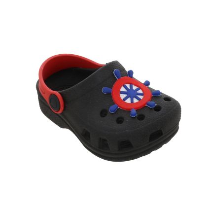 Babuche Infantil Gracinha 32  - Preto/vermelho (Remo) - Atacado