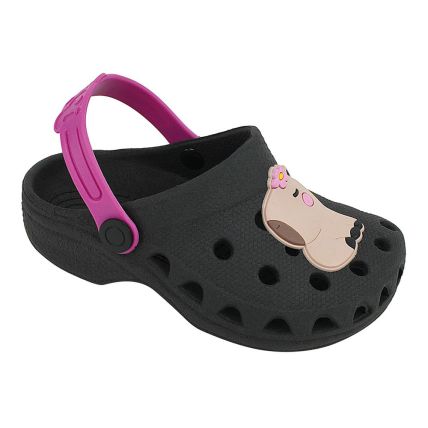 Babuche Infantil Nilqi 040.10.4 - Preto/capivara - Atacado