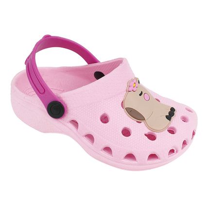 Babuche Infantil Nilqi 040.2.0 - Rosa/capivara - Atacado