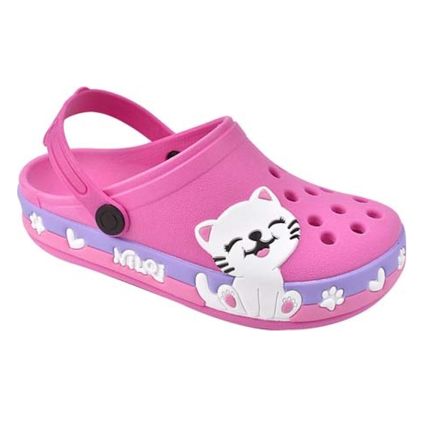 Babuche Infantil Nilqi 060.3.1 - Rosa/gata - Atacado