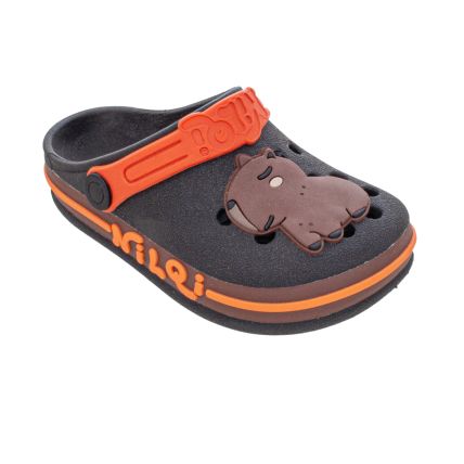 Babuche Infantil Nilqi 070.15.4 - Preto/capivara - Atacado
