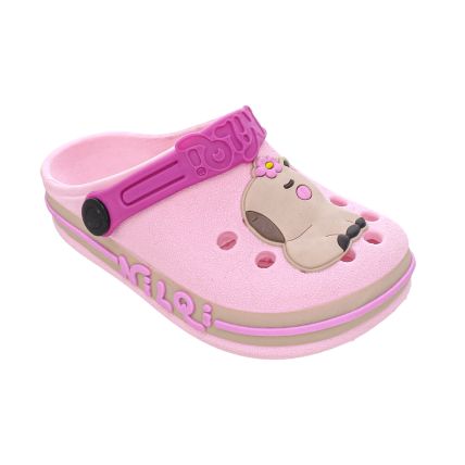 Babuche Infantil Nilqi 070.16.1 - Rosa/capivara - Atacado