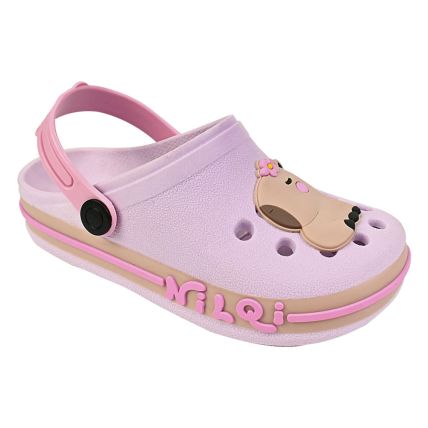 Babuche Infantil Nilqi 070.16.6 - Lilas/capivara - Atacado