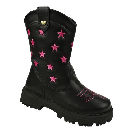 Bota Infantil Nilqi 1650.10.21 - Preto/pink - Atacado