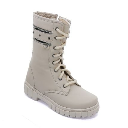 Bota Infantil Nilqi 1550.1.19 - Cravo/cano Alto/off White - Atacado