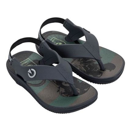Sandália Baby Cartago Atalanta Dedo 12256 - Cinza/cinza/verde (Bl093) - Atacado