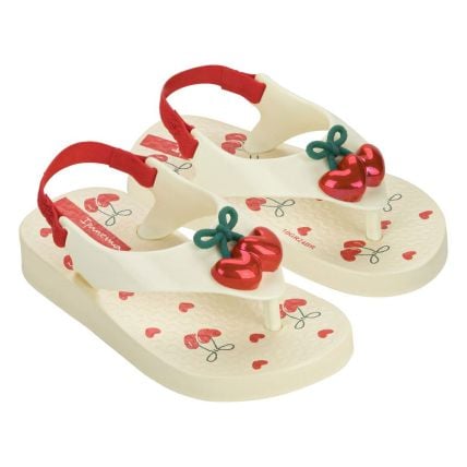 Chinelo Baby Ipanema Belle 27248 - Bege/bege/vermelho (Bj103) - Atacado