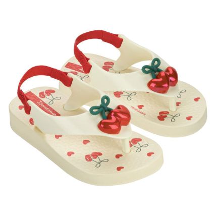 Chinelo Baby Ipanema Belle 27248 - Bege/bege/vermelho (Bj103) - Atacado