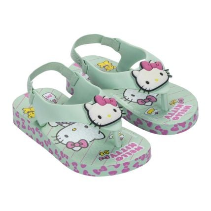 Chinelo Baby Ipanema Hello Kitty And Friends 27397 - Verde/branco (Bo830) - Atacado