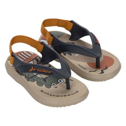 Chinelo Baby Rider R1 III 12295 - Bege/cinza/laranja (Bp344) - Atacado