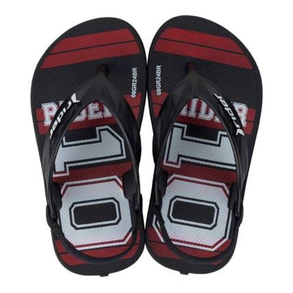 Chinelo Baby Rider Street Fun Baby 11810 - Preto/vermelho/branco (Bh123) - Atacado
