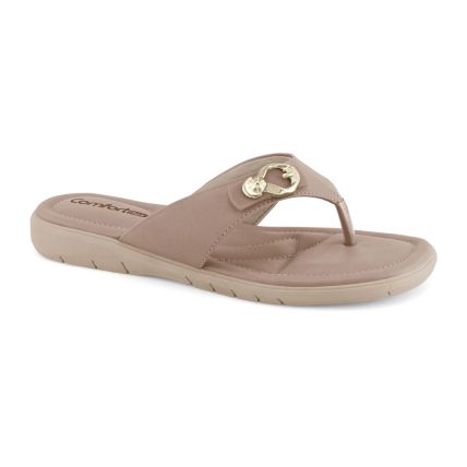 Chinelo Feminino Comfort Flex 23-80301.2 (Ramarim) - (9 Pares) - Napa/amendoa - Atacado