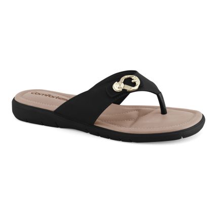 Chinelo Feminino Comfort Flex 23-80301.3 (Ramarim)  - Napa/preto - Atacado