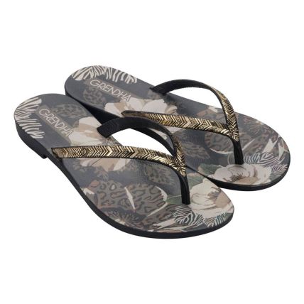 Chinelo Feminino Grendha Amor Em Flor 19086 - Preto (Bp755) - Atacado