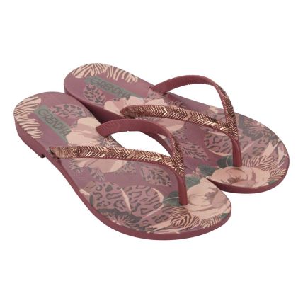 Chinelo Feminino Grendha Amor Em Flor 19086 - Vermelho Marte (Bp756) - Atacado