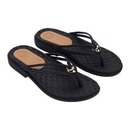 Chinelo Feminino Grendha Envolver 19248 - Preto (Br088) - Atacado
