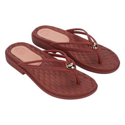 Chinelo Feminino Grendha Envolver 19248 - Vermelho Oxidado (Br093) - Atacado