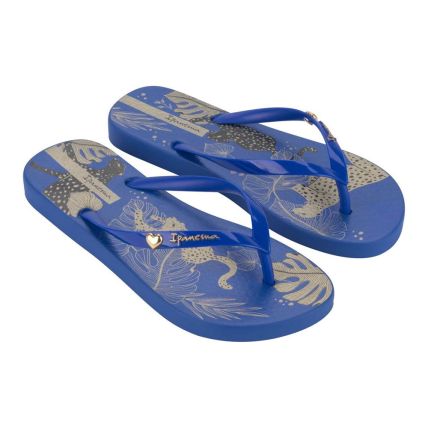 Chinelo Feminino Ipanema Animal Chic 27217 - Azul/azul/dourado (Az630) - Atacado