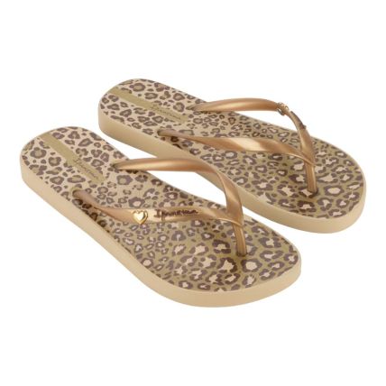 Chinelo Feminino Ipanema Animal Chic 27217 - Bege/ouro/marrom (Az628) - Atacado