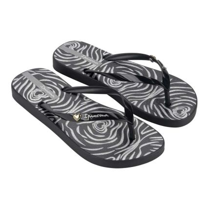 Chinelo Feminino Ipanema Animal Chic 27217 - Preto/preto/prata (Az625) - Atacado
