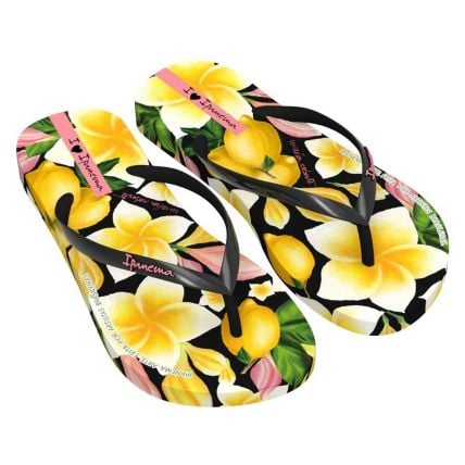 Chinelo Feminino Ipanema Arte 27357 - Preto/amarelo/rosa (Bo063) - Atacado
