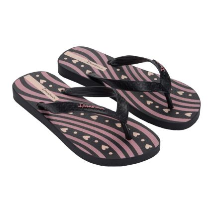 Chinelo Feminino Ipanema Happy 25279 - Preto/bege/rosa (Br105) - Atacado