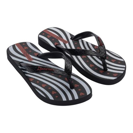 Chinelo Feminino Ipanema Happy 25279 - Preto/branco/vermelho (Bn415) - Atacado