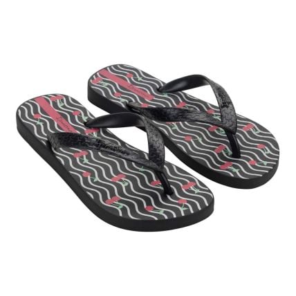 Chinelo Feminino Ipanema Happy 25279 - Preto/rosa/bege (Bf111) - Atacado