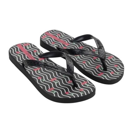 Chinelo Feminino Ipanema Happy 25279 - Preto/rosa/bege (Bf111) - Atacado
