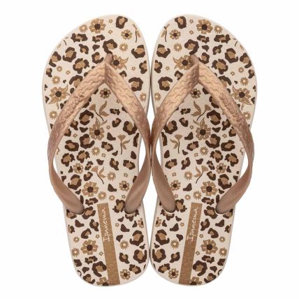 Chinelo Feminino Ipanema Happy 25279  - Bege/ouro/marrom (As790) - Atacado