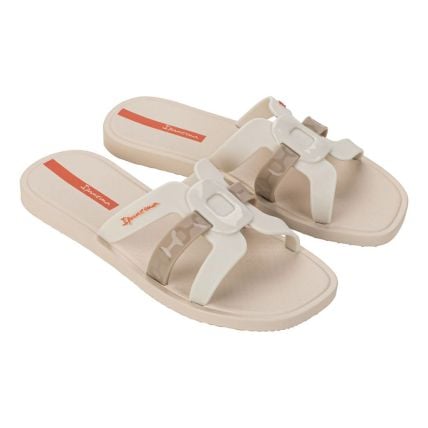 Chinelo Feminino Ipanema Hoy Slide 27275 - Bege/bege/vermelho (Bj395) - Atacado