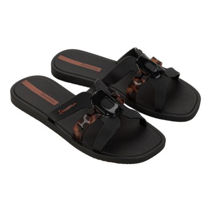 Chinelo Feminino Ipanema Hoy Slide 27275 - Preto/tartaruga/telha (Bj399) - Atacado