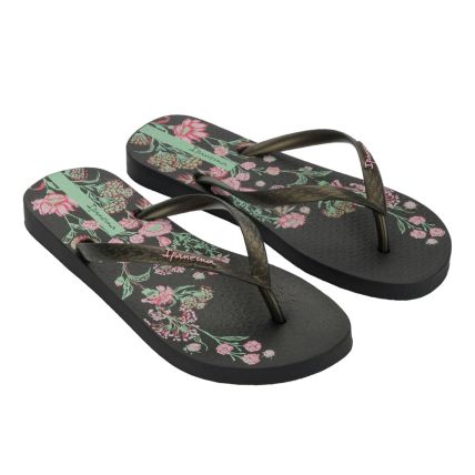 Chinelo Feminino Ipanema Oasis 26571 - Preto/rosa/verde (Br097) - Atacado