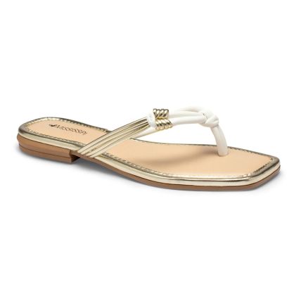 Chinelo Feminina Mississipi Q9981-0001 - (9 Pares) - New White/metal Champagne - Atacado