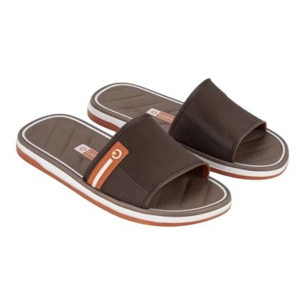 Chinelo Gáspea Masculino Cartago Malaga Sport 12377 - Branco/marrom/laranja (Ay672) - Atacado