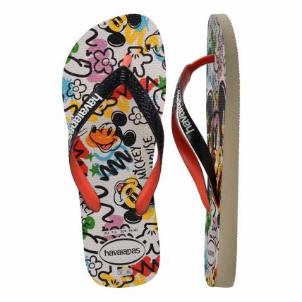 Chinelo Havaianas Disney Stylish  - Bege Palha/preto/blood Orange (7461) - Atacado