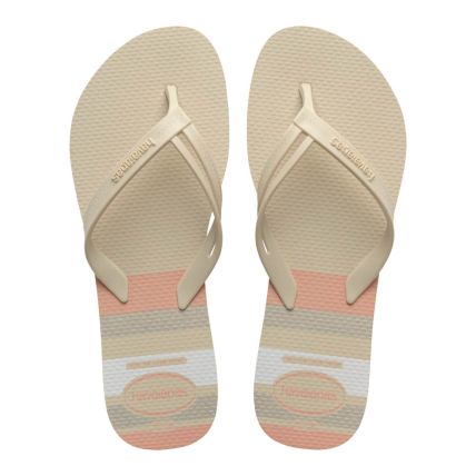 Chinelo Havaianas Elegance Print  - Bege Palha (0121) - Atacado1