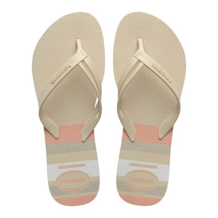 Chinelo Havaianas Elegance Print - Bege Palha (0121) - Atacado1